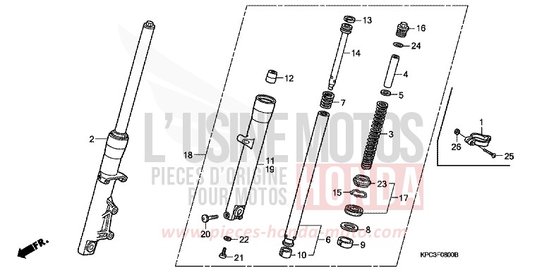 FRONT FORK for Varadero 125 NOIR (NH1) from 2001